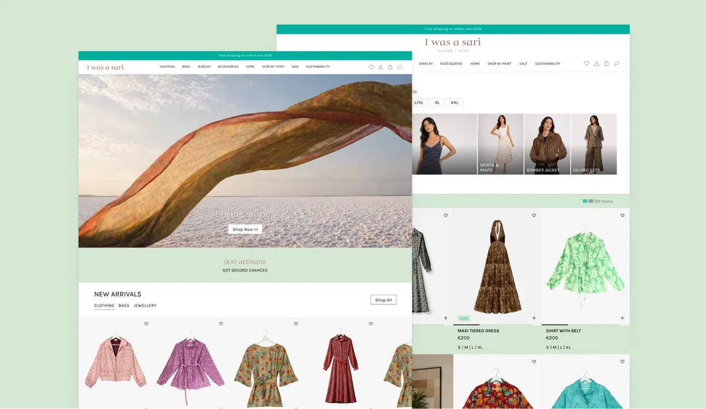 I Was a Sari website designs