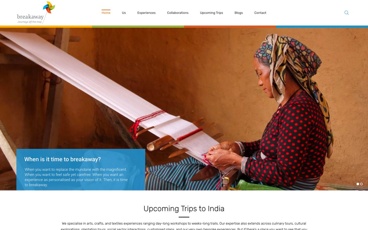 Homepage before the redesign