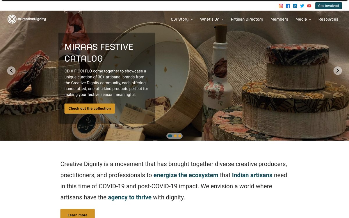 Homepage before the redesign