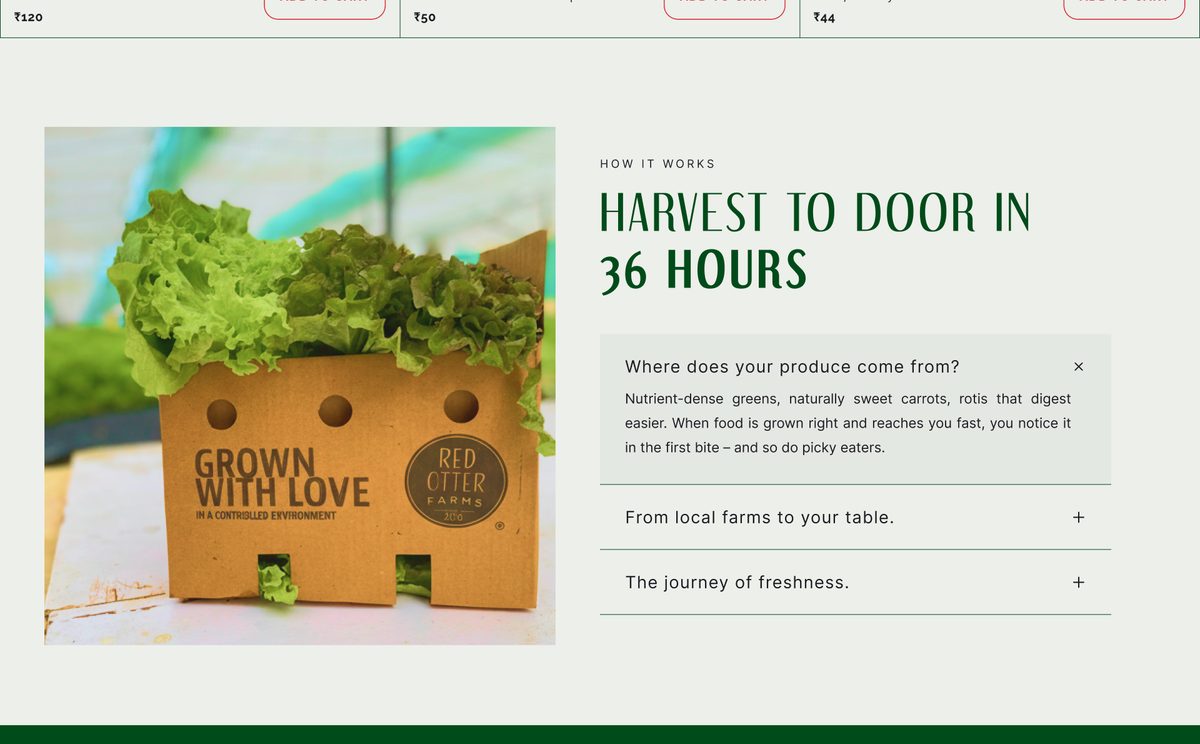 Harvest to door in 36 hours