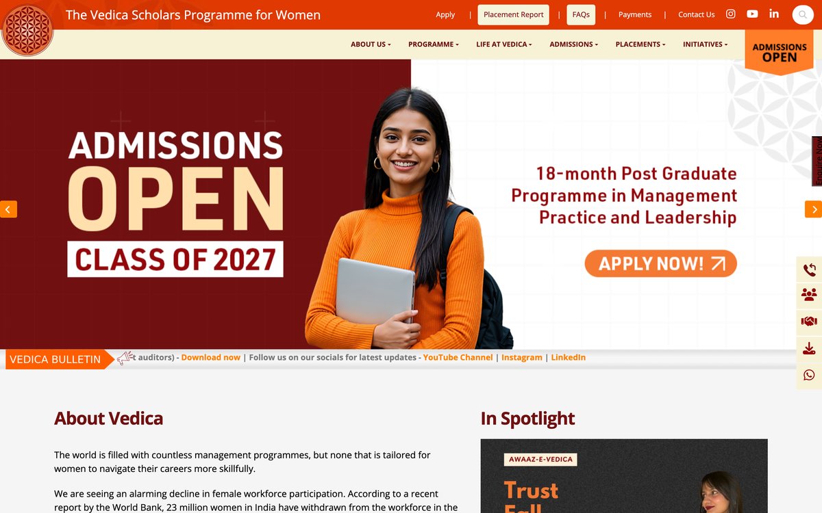 Homepage before the redesign