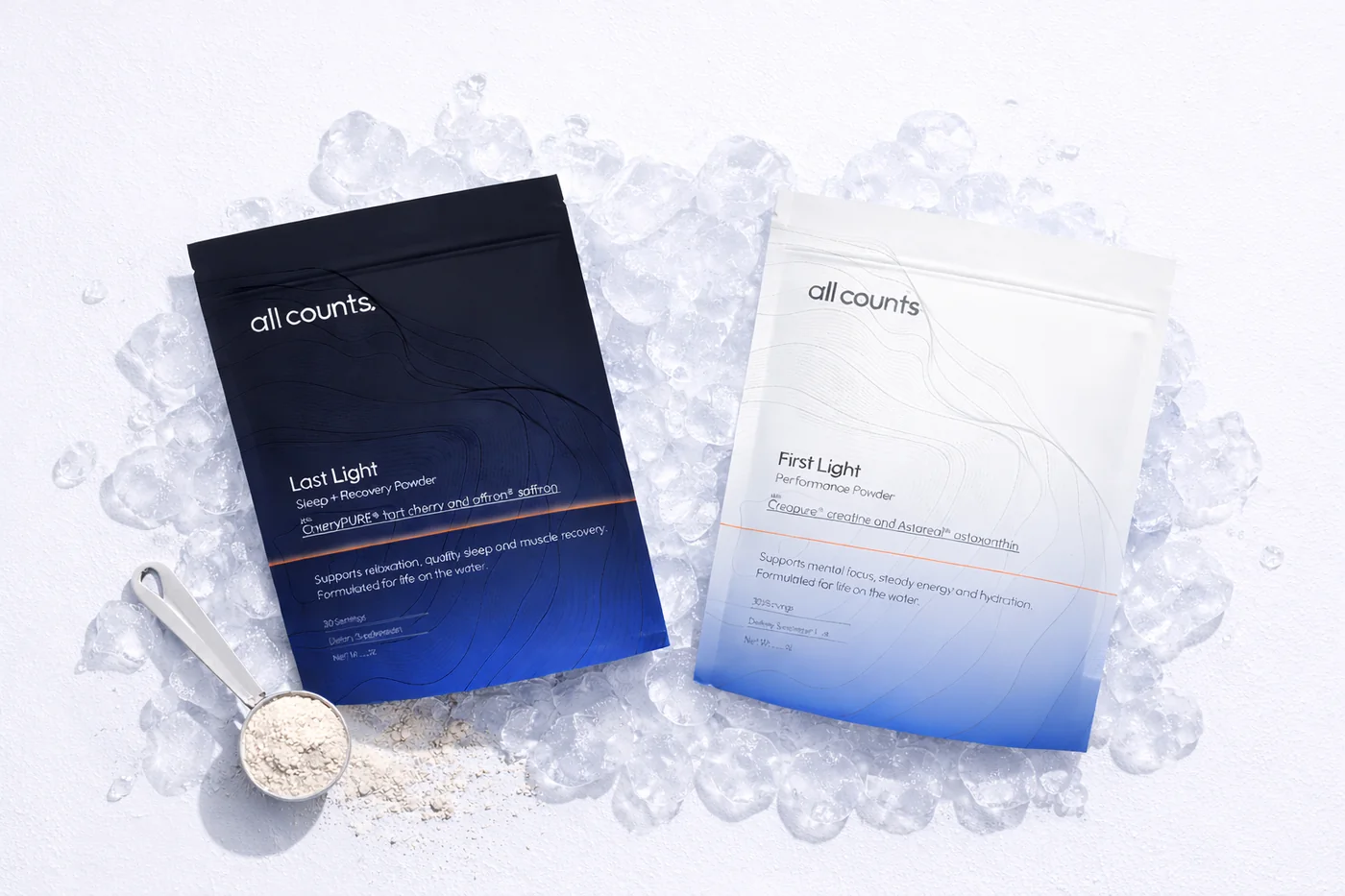 All Counts pouches on crushed ice